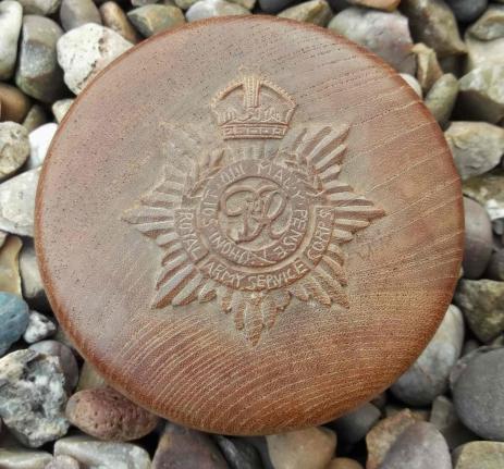 British RASC Royal Army Service Corps Sweetheart Wood Trinket Box GVIR