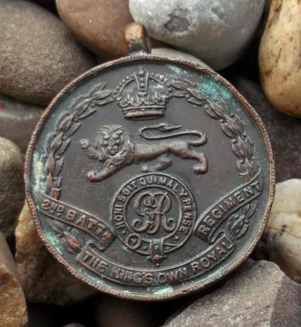 British Army 2nd Battalion King's Own Royal Regiment Bronze Medal Excavated GVR