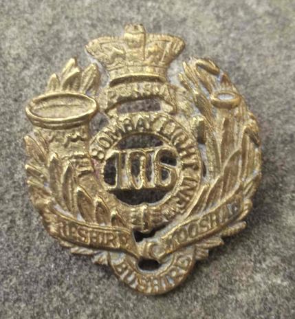 British Empire Indian Army 106th Regiment of Foot Bazaar Badge Bombay India