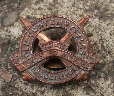 British WW1 1914 Old Contemptibles Association Veterans 3019E  Lapel Badge 