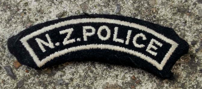 Vintage New Zealand Police Machine Embroidered Shoulder Title