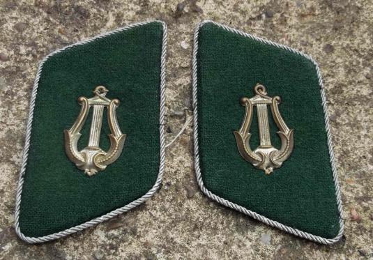 Old German Musicians Large Uniform Collar Patches Pair