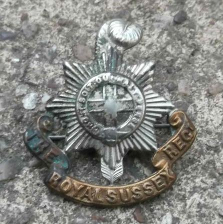 British Army Royal Sussex Regiment Brooched Cap Badge