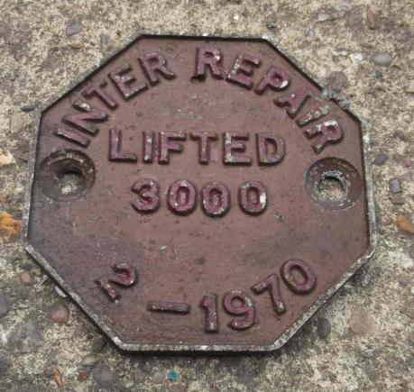 British Rail Era Vintage Cast Alloy Railway Inter Repair Plate Lifted 3000 1970