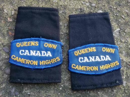 Canadian Army Queen's Own Cameron Highlanders Shoulder Titles Canada