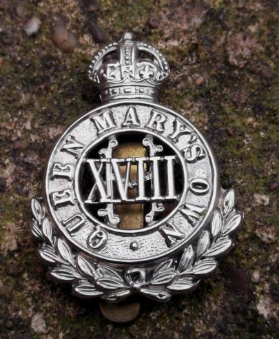 British Army 18th Queen Marys Own Royal Hussars Regiment Cap Badge