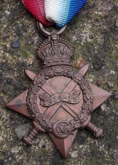 British Army WW1 1914 15 Star Named Casualty Replacement Medal 