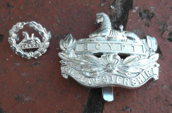 British Army Staybrite Gloucestershire Regiment Cap Badge Set Anodised