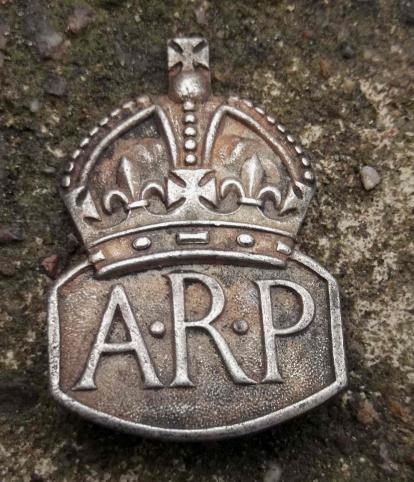 British and Commonwealth ARP Silver Badge Relic Air Raid Precautions