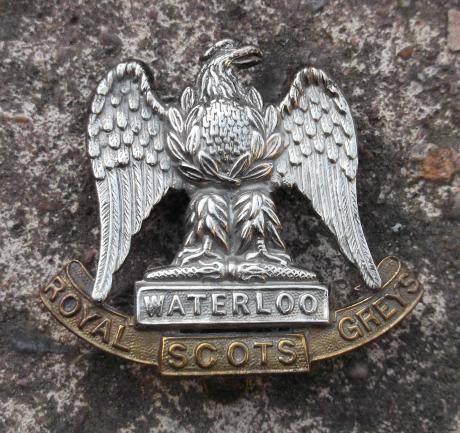 British Army Royal Scots Greys Bimetal Cap Badge 2nd Dragoons