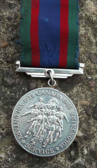 Canadian Voluntary Service Silver Medal Canada Armed Forces WW2