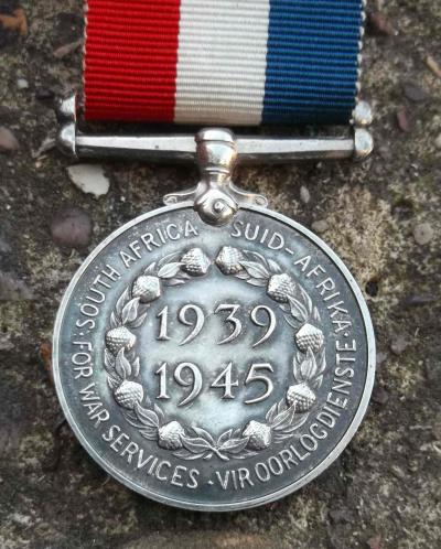 South Africa Medal for War Services  WW2 1939 to 1945