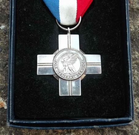 British General Service Cross Full Silver Commemorative Medal in Box RAF