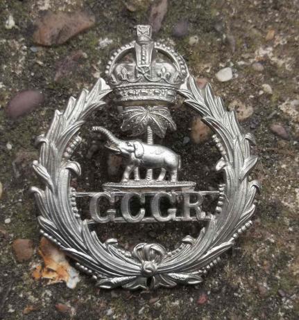 British Empire Era Gold Coast Government Railway Volunteers Cap Badge KC