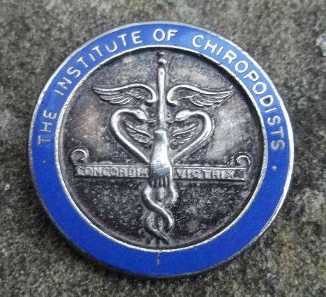 Vintage Institute Of Chiropodists Badge Medical Foot Health Pin