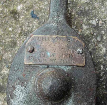 Vintage British Military Pulley Block Ansell 9 Hundredweight Load