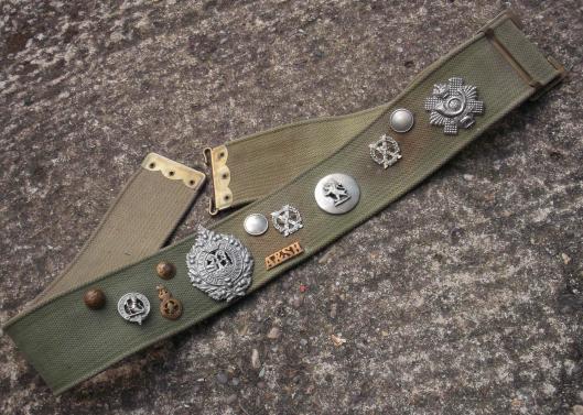 British Army Scottish Souvenir Webbing Belt with Badges