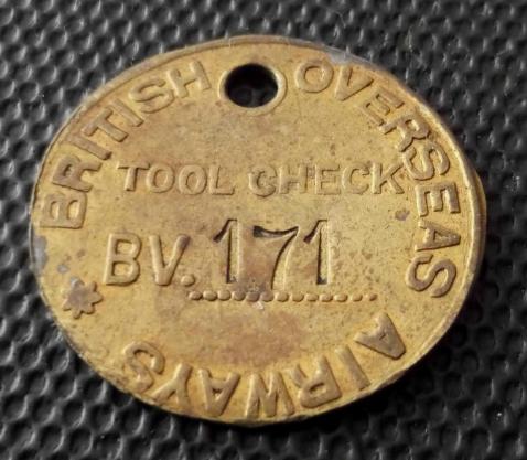 Vintage BOAC Airline Tool Check British Overseas Airways Corporation Token