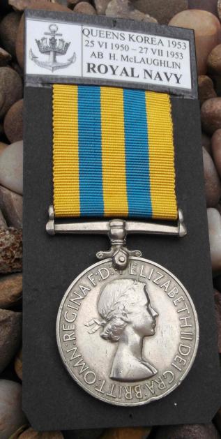 British RN Queens Korea Medal McLaughlin Royal Navy 