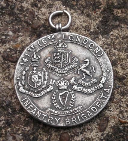 British Army 5th London 141st Infantry Brigade Inter War Silver Medal