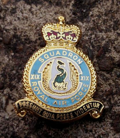 British RAF 19 Fighter Squadron Sweetheart or Veterans Pin Badge EIIR