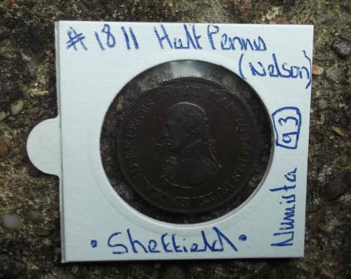 British Horatio Nelson 1811 Sheffield Halfpenny Token Coin England Expects