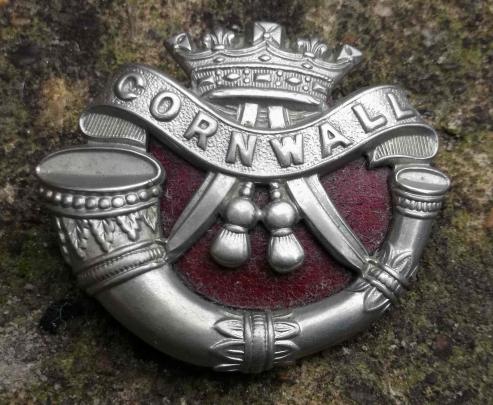 British Army Duke of Cornwall's Light Infantry Brooched Cap Badge DCLI