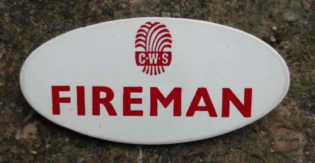 British Co-operative Wholesale Society Fire Brigade Fireman Badge CWS