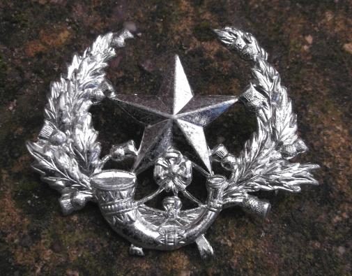 British Army Cameronians ( Scottish Rifles ) Anodised Staybrite Cap Badge