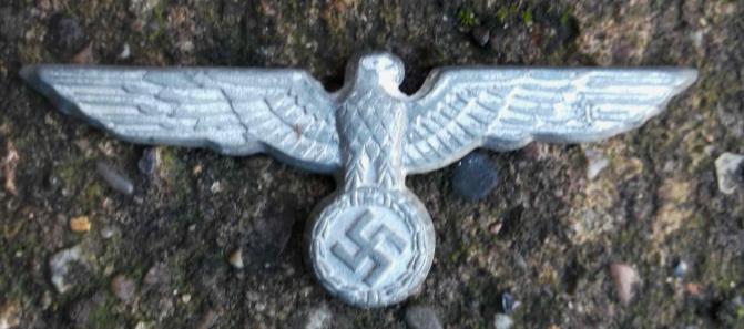 German Army Third Reich WW2 Visor Cap Metal Eagle No Fittings