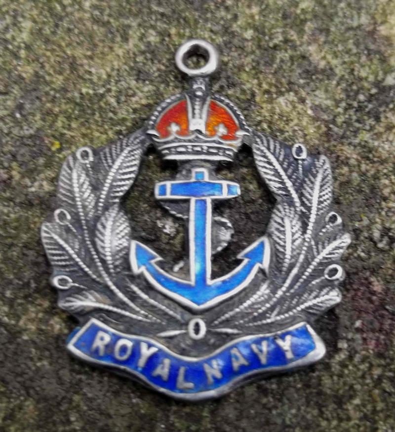 British RN WW2 Silver Veteran Sweetheart Brooch Badge Royal Navy