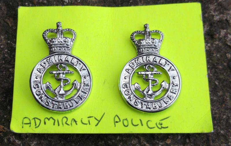 British Admiralty Constabulary Collar Badges Pair EIIR