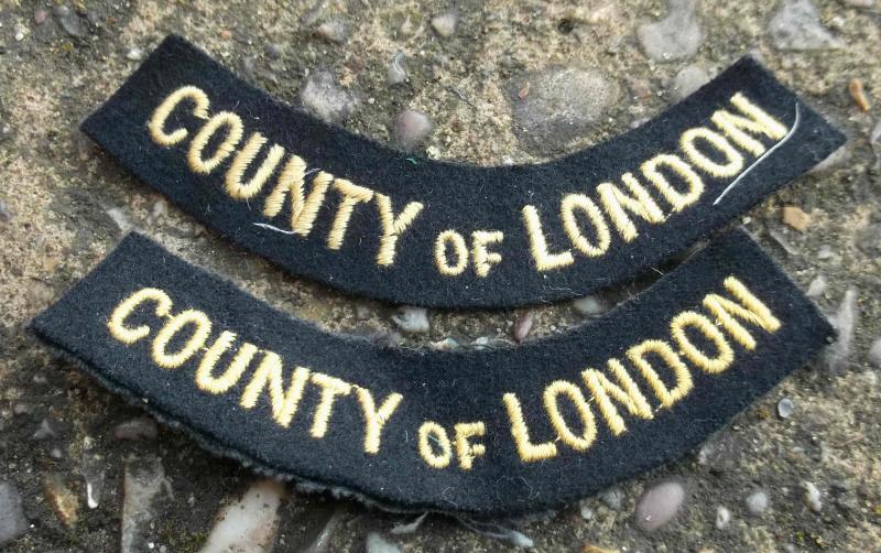 British County of London CDC Shoulder Titles Civil Defence Corps WW2