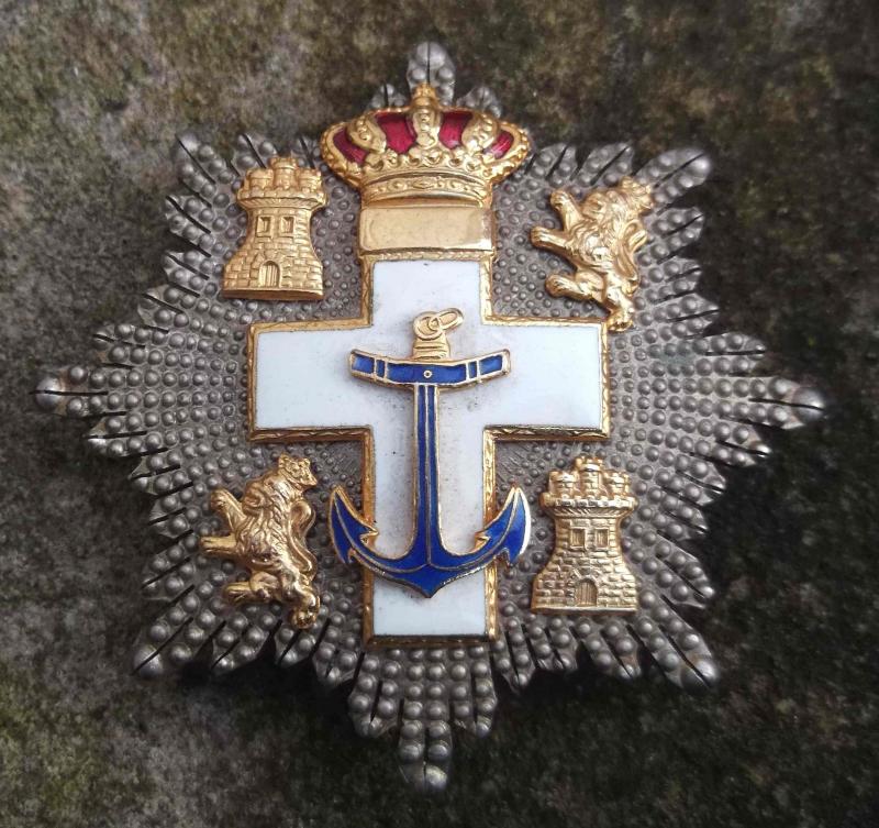 Spanish Order of Naval Military Merit Award Breast Badge