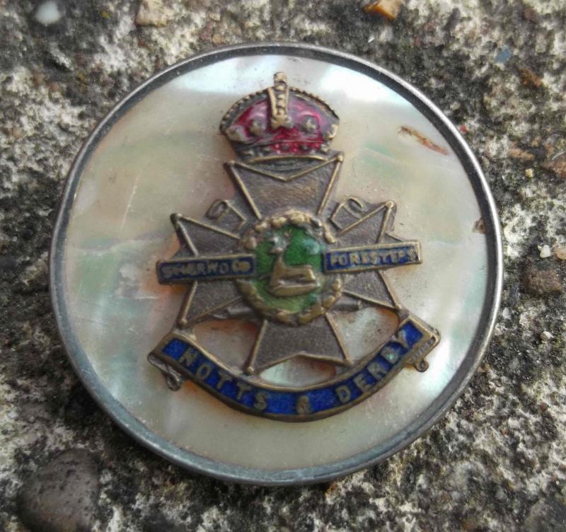 British Army Notts and Derby Regiment Sweetheart Brooch