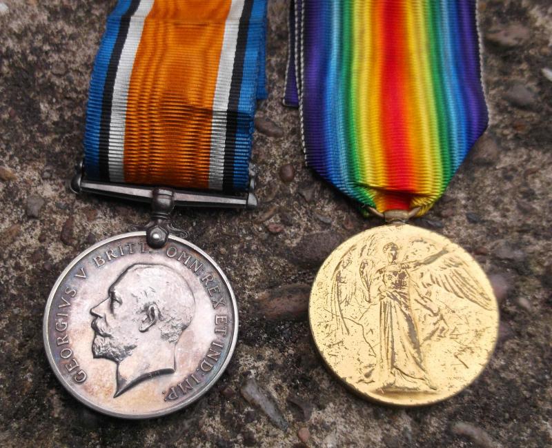 WW1 British Army War and Victory Medal Pair Casualty Hampshire Regiment