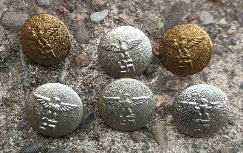 German Third Reich NSDAP Uniform Buttons Lot of 6