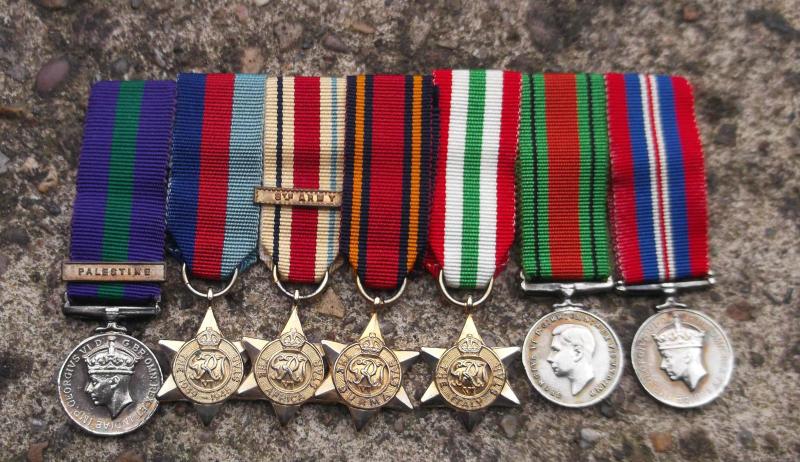 British Armed Forces WW2  and Palestine Miniature Medal Group