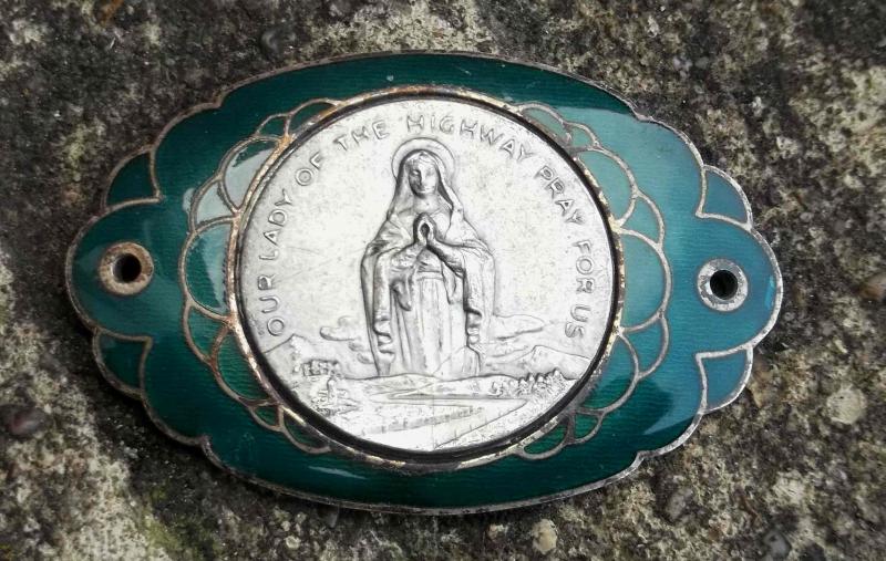 Vintage Vehicle Good Luck Token Virgin Mary Our Lady of the Highway