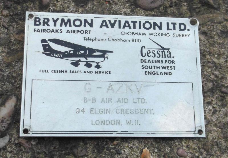 British Private Aircraft Registration Metal Plaque Cessna