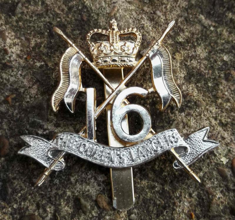 British Army 16th/5th The Queen's Royal Lancers Staybrite Cap Badge