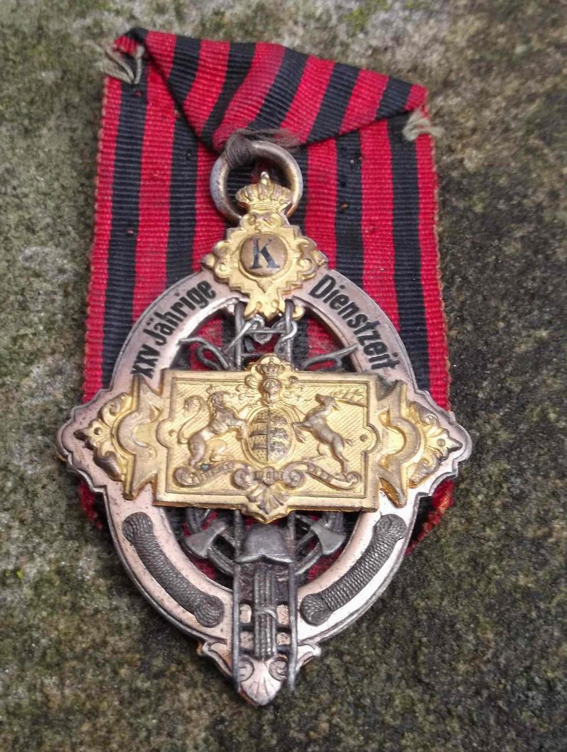 Imperial Germany Wurttemberg Fire Brigade 25 Year Long Service Medal