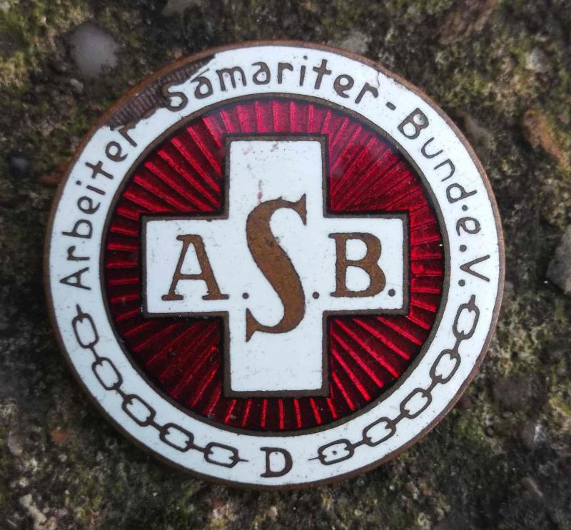 Vintage German ASB Aid Organisation Enamel Badge