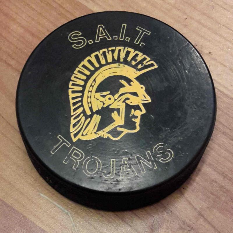 Canadian Ice Hockey Puck SAIT Trojans Cold War