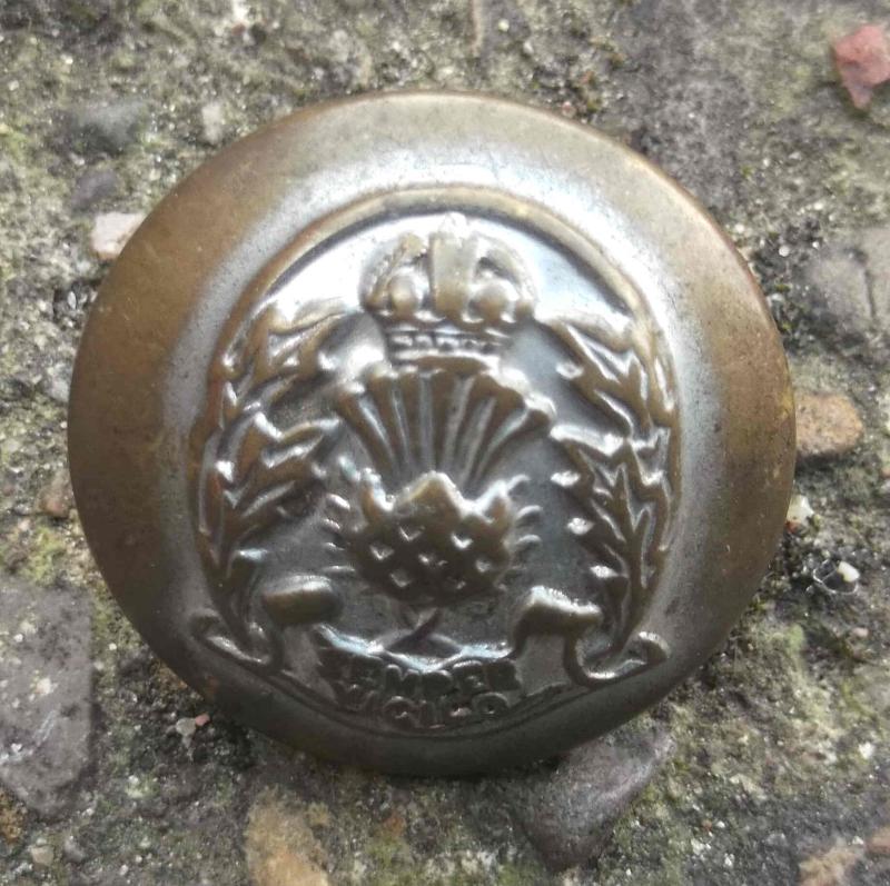 Vintage Scottish Police Uniform Button Kings Crown