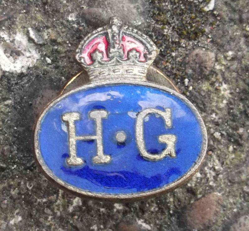 British Army Home Guard Lapel Badge HG WW2 KC