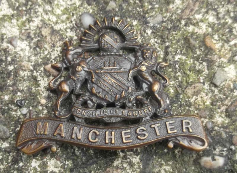 British Army WW1 Manchester Regiment Officer Collar Badge Damaged