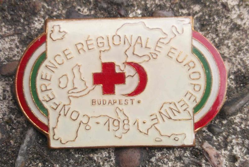 Cold War Hungarian Red Cross and Crescent Conference Badge 1981