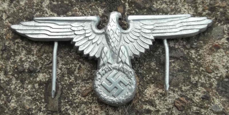 German SS Aluminium Cap Eagle Badge Reproduction