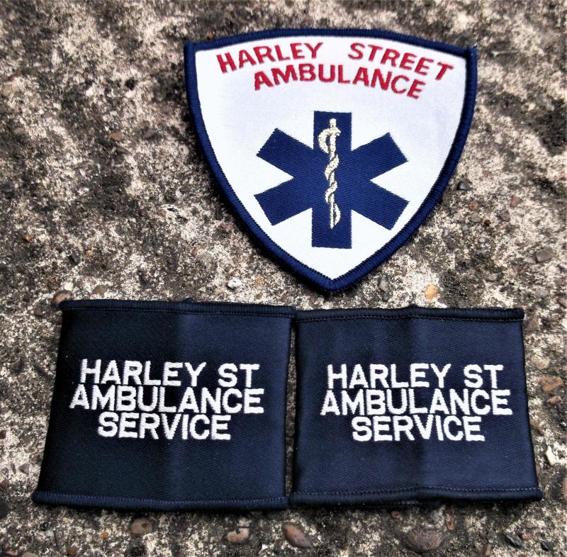 British Harley Street Ambulance Service Patches Lot